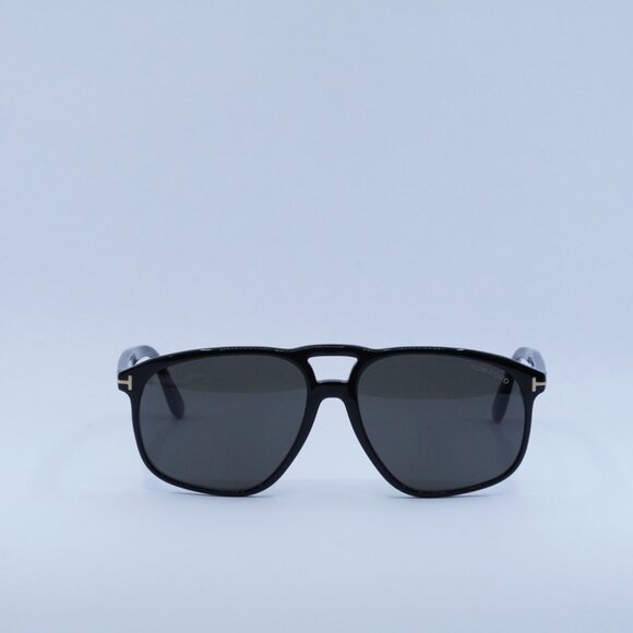 🕶️ New Tom Ford Pierre-02 FT1000 01A Sunglasses - Shiny Black Frame - Picture 2 of 10